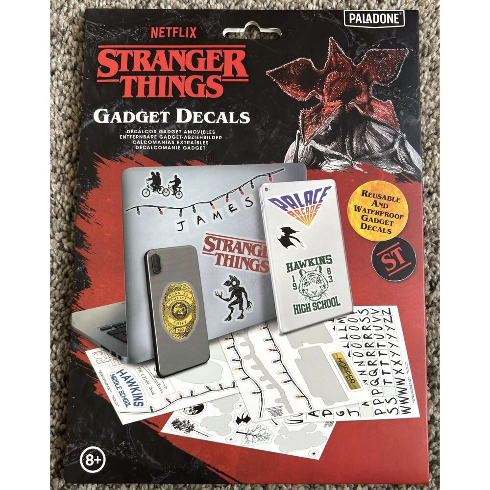 Netflex STRANGER THINGS Paladone 4 Sheets Reusable & Water Proof Gadget Decals